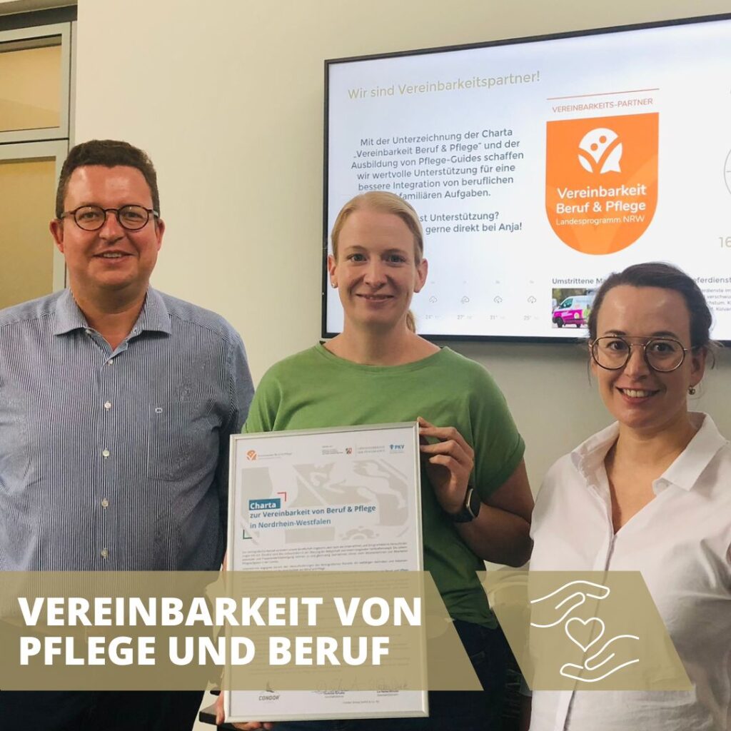 Condor Group unterzeichnet Charta zur Vereinbarkeit von Pflege und Beruf